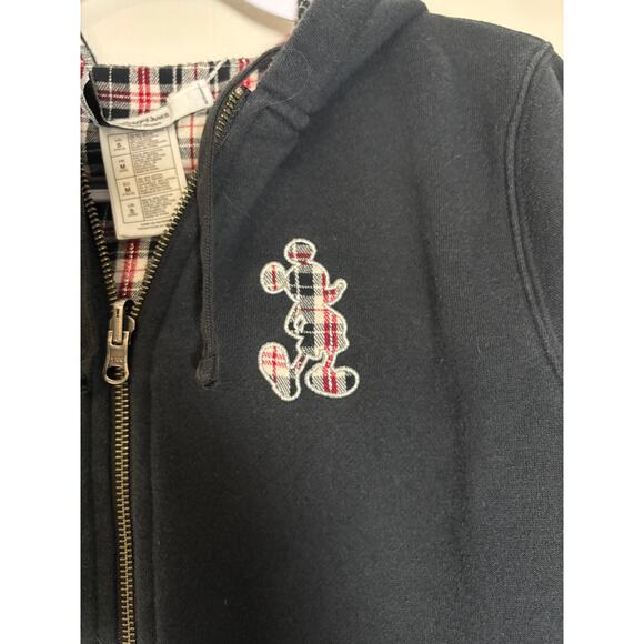 Disney Parks Disneyland Resort Small Reversible Plaid Mickey Zipper Hoodie - Picture 3 of 7